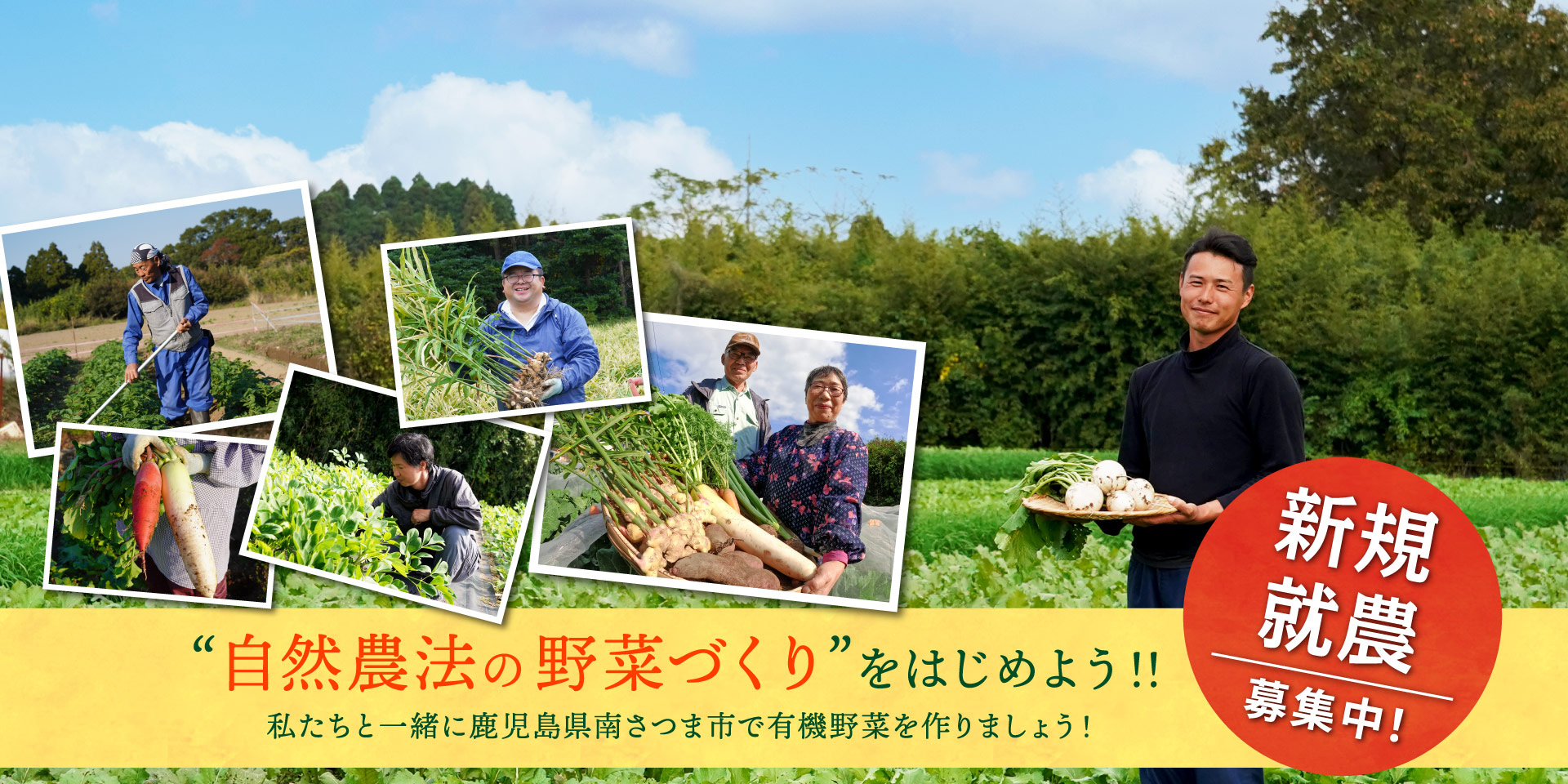 “自然農法の野菜づくり”をはじめよう!!新規就農募集中!