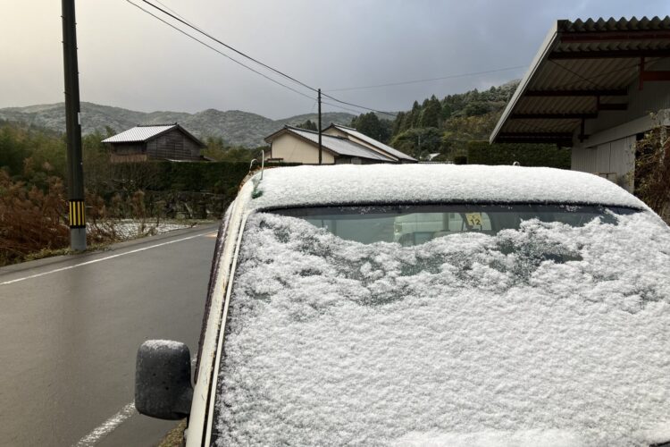 福元農園　鹿児島でも雪が！